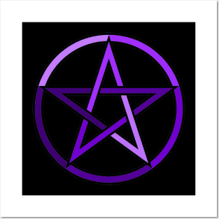 Purple Pentagram Pentacle Posters and Art